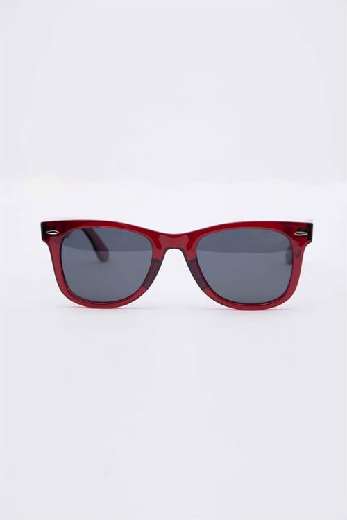 Unisex Minimalist Tasarım Kırmızı Şeffaf Çerçeveli Güneş Gözlüğü