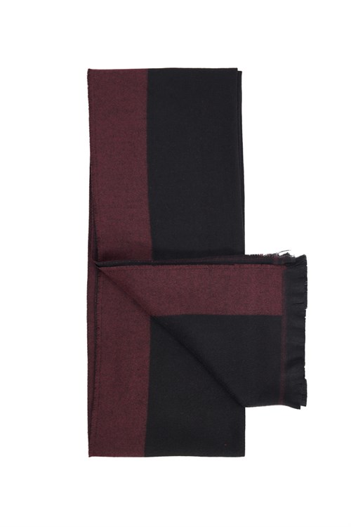 Erkek Klasik Yumuşak Dokulu Püsküllü Bordo Siyah Atkı