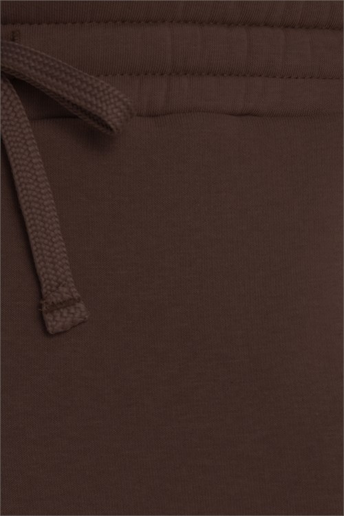 Unisex Relax Fit Rahat Kesim Şardonlu 3 Cepli Lastikli Jogger Paça Kahverengi Eşofman Altı
