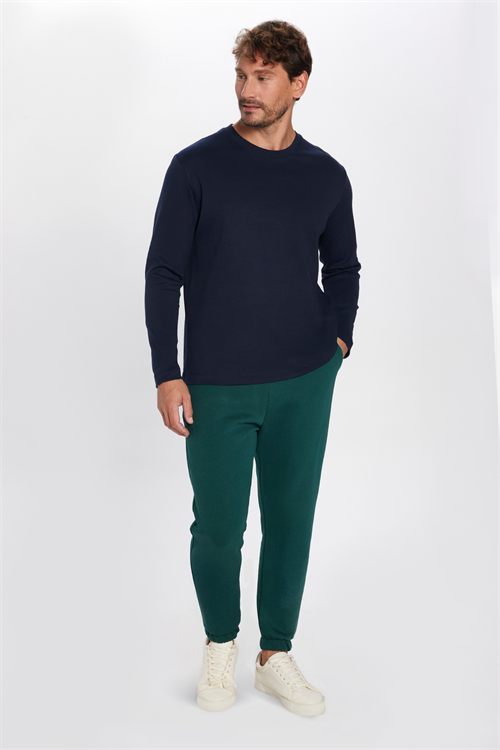 Unisex Relax Fit Rahat Kesim Şardonlu 3 Cepli Lastikli Jogger Paça Yeşil Eşofman Altı