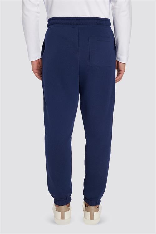 Unisex Relax Fit Rahat Kesim Şardonlu 3 Cepli Lastikli Jogger Paça Lacivert Eşofman Altı