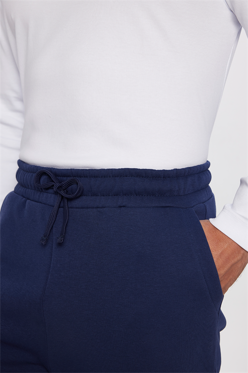 Unisex Relax Fit Rahat Kesim Şardonlu 3 Cepli Lastikli Jogger Paça Lacivert Eşofman Altı