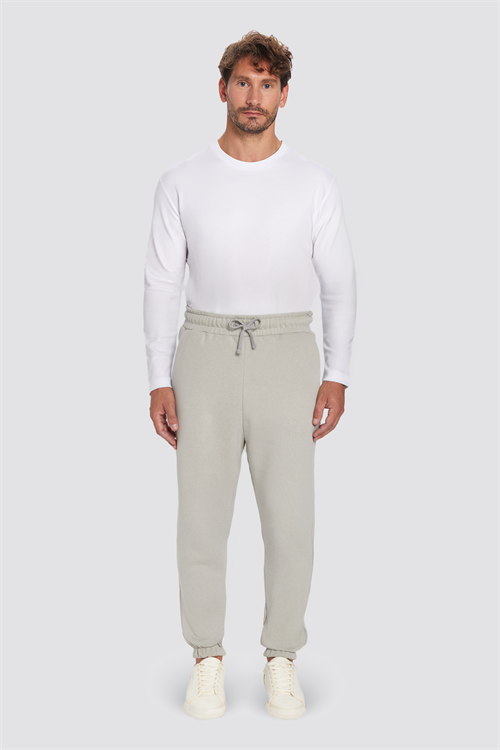 Unisex Relax Fit Rahat Kesim Şardonlu 3 Cepli Lastikli Jogger Paça Taş Renk Eşofman Altı