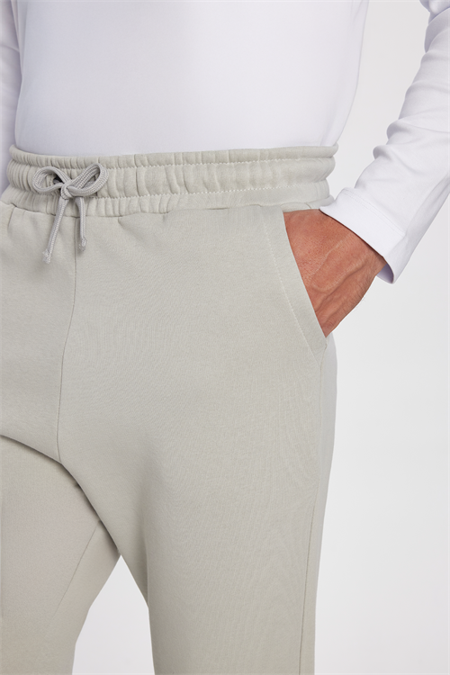 Unisex Relax Fit Rahat Kesim Şardonlu 3 Cepli Lastikli Jogger Paça Taş Renk Eşofman Altı