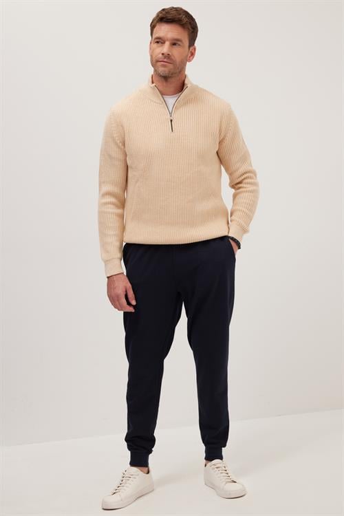 Erkek Regular Fit Klasik Kesim Beli Bağcıklı Jogger Cepli Lastikli Paça Lacivert Eşofman Altı