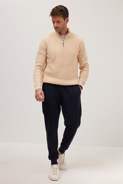 Erkek Regular Fit Klasik Kesim Beli Bağcıklı Jogger Cepli Lastikli Paça Lacivert Eşofman Altı