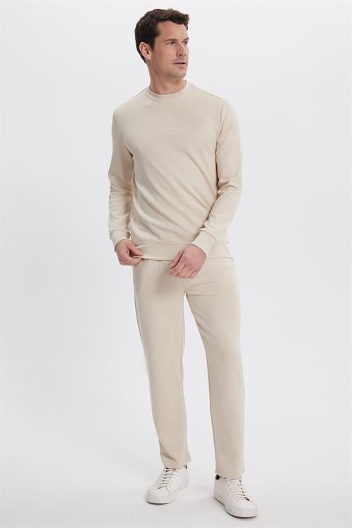 Erkek Slim Fit Dar Kesim Beli Bağcıklı 3 Cepli Geniş Paça Kemik Eşofman Altı