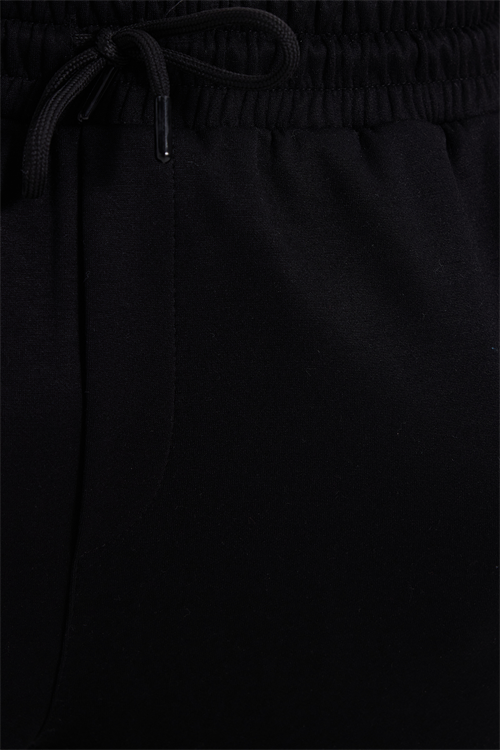 Erkek Siyah Baggy Fit Rahat Kesim Modal Kumaş Soft Doku Beli Bağcıklı Yan Cepli Eşofman Altı
