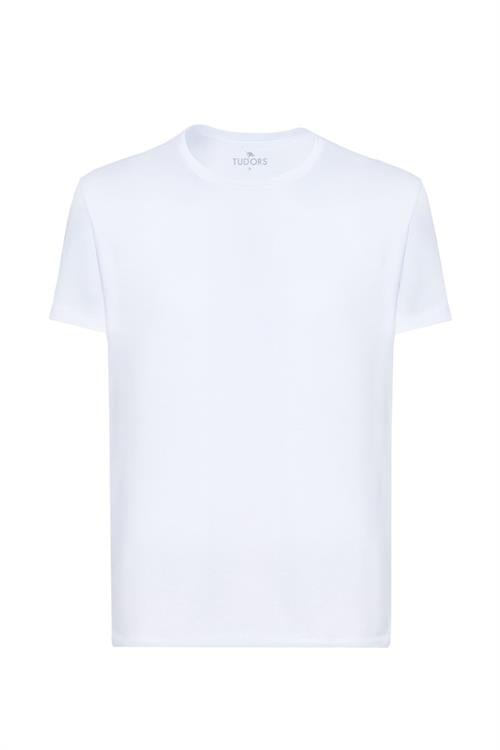 Unisex Slim Fit Dar Kesim %100 Pamuk Yumuşak Dokulu Beyaz Bisiklet Yaka Tişört