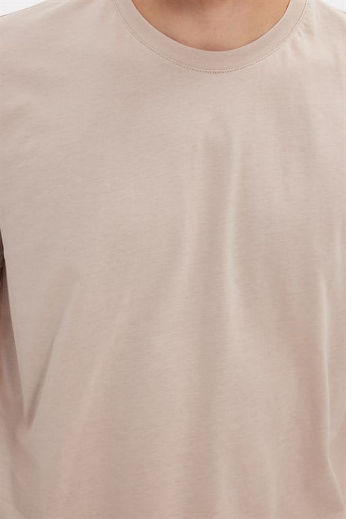 Unisex Slim Fit Dar Kesim %100 Pamuk Yumuşak Dokulu Taş Bisiklet Yaka Tişört