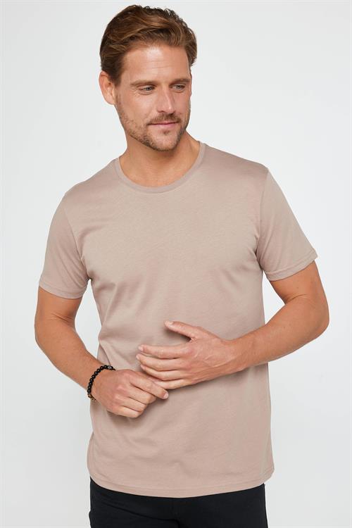 Unisex 5li Paket Siyah-Beyaz-Lacivert-Vizon-Gri Slim Fit Dar Kesim %100 Pamuk Bisiklet Yaka Tişört