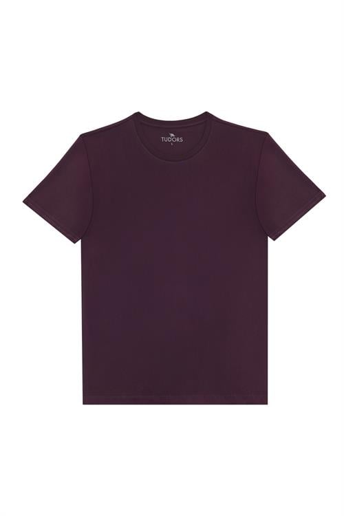 Unisex 5li Paket Beyaz-Mor-Gri-Kahverengi-Siyah Slim Fit Dar Kesim %100 Pamuk Bisiklet Yaka Tişört