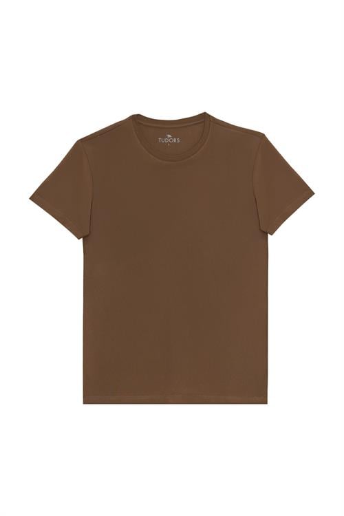 Unisex 5li Paket Beyaz-Mor-Gri-Kahverengi-Siyah Slim Fit Dar Kesim %100 Pamuk Bisiklet Yaka Tişört