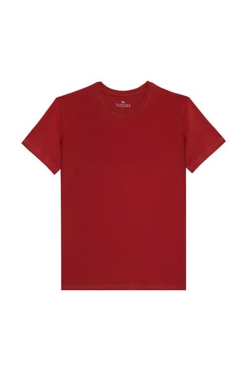 Unisex 5li Paket Beyaz-Kırmızı-Gri-Yeşil-Siyah Slim Fit Dar Kesim %100 Pamuk Bisiklet Yaka Tişört