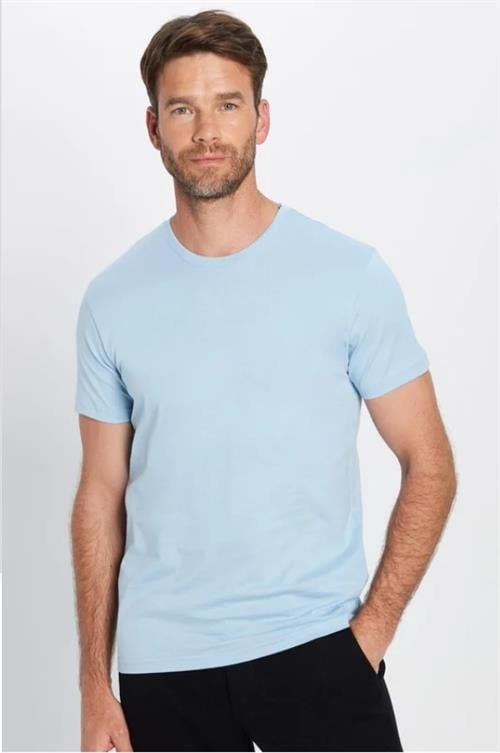 Unisex 5li Pkt Siyah-Beyaz-Bordo-Çağla-Açık Mavi Slim Fit Dar Kesim %100 Pamuk Bisiklet Yaka Tişört