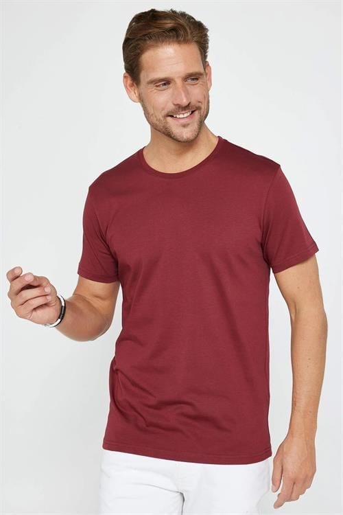 Unisex 5li Pkt Siyah-Beyaz-Bordo-Çağla-Açık Mavi Slim Fit Dar Kesim %100 Pamuk Bisiklet Yaka Tişört