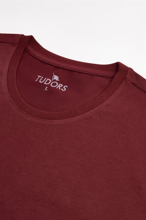 Unisex 3lü Paket Siyah-Beyaz-Bordo Rengi Slim Fit Dar Kesim %100 Pamuk Bisiklet Yaka Tişört