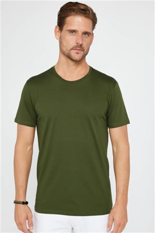 Unisex 10lu Pkt Siyah-Beyaz-Vizon-Yeşil-Lacivert-Gri-Bordo Slim Fit %100 Pamuk Bisiklet Yaka Tişört