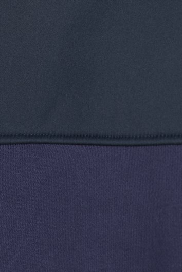 Unisex Oversize Geniş Kesim %100 Pamuk Yumuşak Dokulu İçi Polarlı Önü Parçalı Lacivert Bisiklet Yaka Sweatshirt