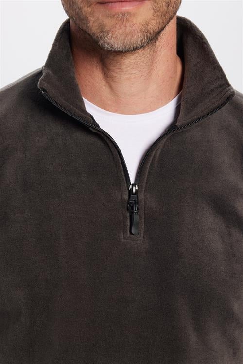 Unisex Standart Fit Anti-pilling Tüylenme Yapmayan Soğuk Geçirmez Füme Dik Bato Yaka Polar Sweatshirt
