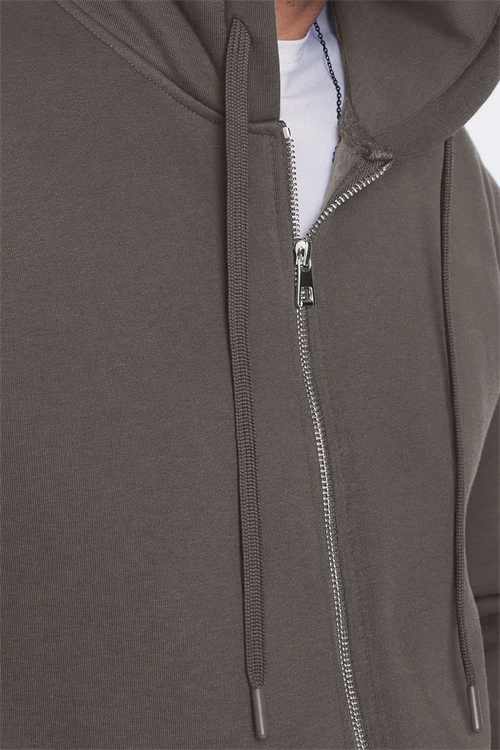 Unisex Relax Fit Rahat Kesim Pamuklu İçi Polarlı Çift Cepli Fermuarlı Gri Kapüşonlu Sweatshirt