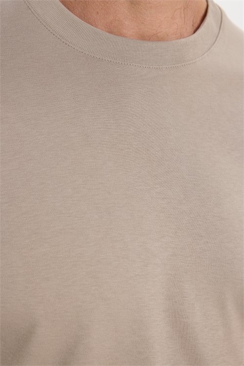 Unisex Relax Fit Rahat Kesim %100 Pamuk Uzun Kollu Bisiklet Yaka Haki Sweatshirt