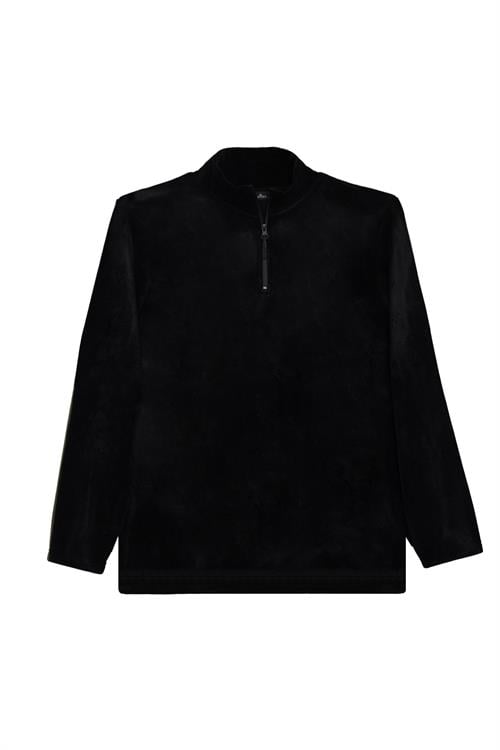 Unisex 3lü Paket Siyah-Gri-Haki Standart Fit Tüylenme Yapmayan Soğuk Geçirmez Polar Sweatshirt
