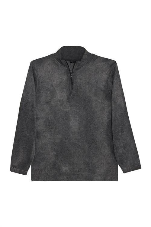 Unisex 3lü Paket Siyah-Gri-Haki Standart Fit Tüylenme Yapmayan Soğuk Geçirmez Polar Sweatshirt