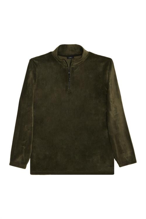 Unisex 3lü Paket Haki-Ekru-İndigo Standart Fit Tüylenme Yapmayan Soğuk Geçirmez Polar Sweatshirt