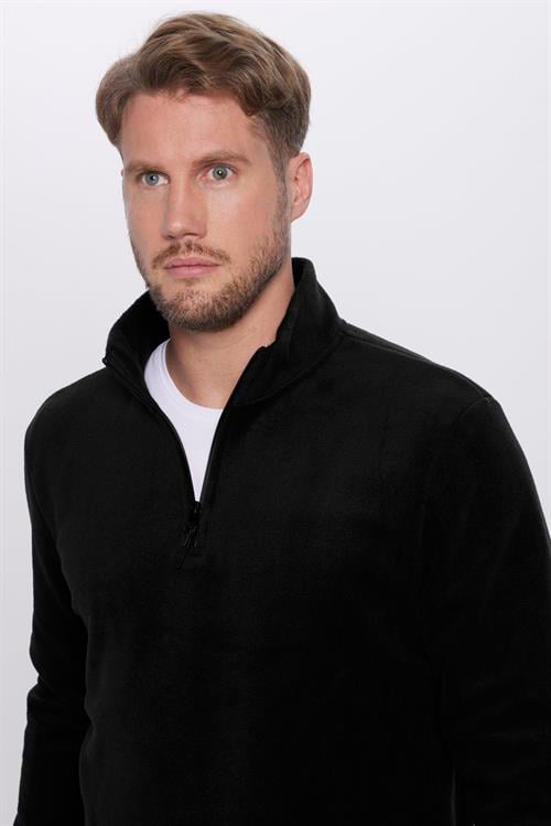 Unisex 3lü Paket Lacivert-Gri-Siyah Standart Fit Tüylenme Yapmayan Soğuk Geçirmez Polar Sweatshirt