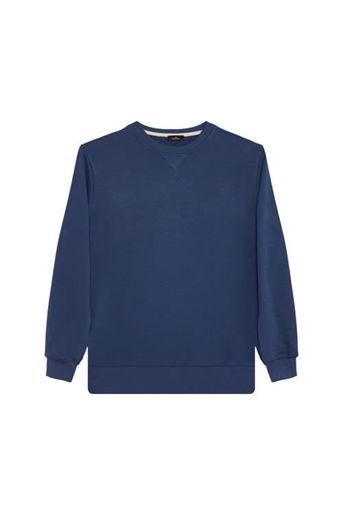 Unisex 3lü Paket Beyaz-Yeşil-Mavi Relax Fit %100 Pamuk 3 İplik Bisiklet Yaka Sweatshirt