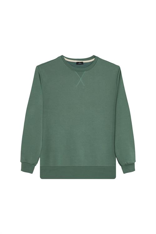Unisex 3lü Paket Beyaz-Yeşil-Mavi Relax Fit %100 Pamuk 3 İplik Bisiklet Yaka Sweatshirt