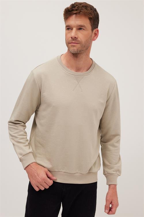 Unisex 3lü Paket Sax Mavi-Taş-Okyanus Mavi Relax Fit %100 Pamuk 3 İplik Bisiklet Yaka Sweatshirt