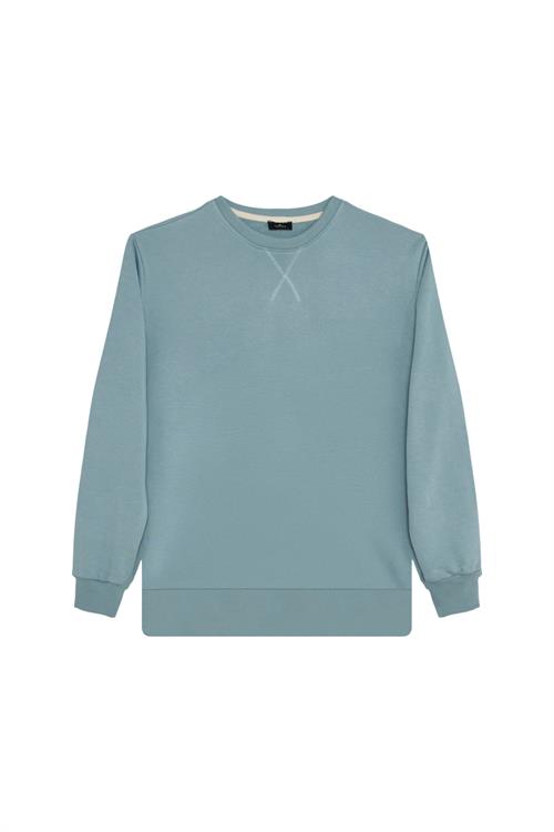 Unisex 3lü Paket Sax Mavi-Taş-Okyanus Mavi Relax Fit %100 Pamuk 3 İplik Bisiklet Yaka Sweatshirt