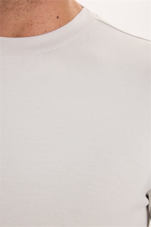 Erkek Standart Fit Normal Kesim Uzun Kollu Ekstra Soft Modal Kumaş Bisiklet Yaka Taş Sweatshirt