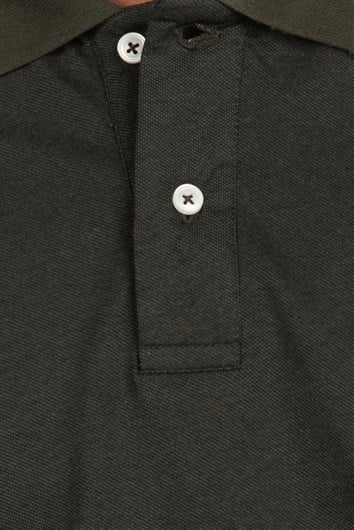 Erkek Slim Fit Dar Kesim %100 Pamuk Düz Pike Haki Polo Yaka Tişört