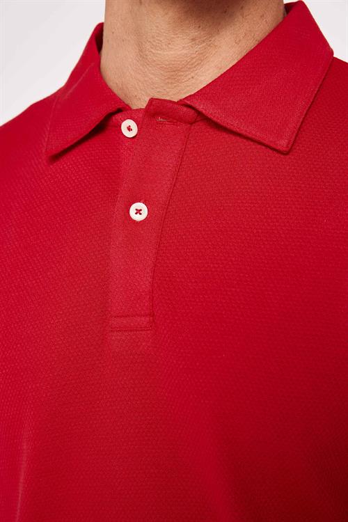 Erkek Slim Fit Dar Kesim %100 Pamuk Desenli Bordo Polo Yaka Tişört