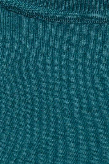Erkek Slim Fit Dar Kesim Pamuklu Örme Triko Yeşil Bisiklet Yaka Tişört