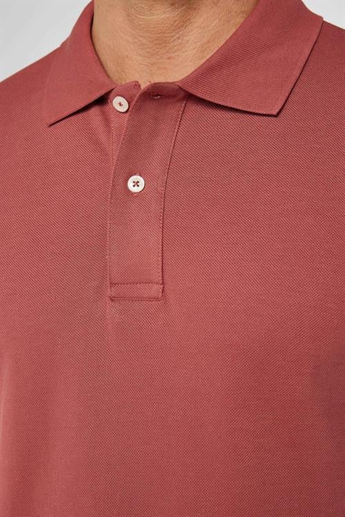 Erkek Slim Fit Dar Kesim %100 Pamuk Düz Pike Kiremit Polo Yaka Tişört
