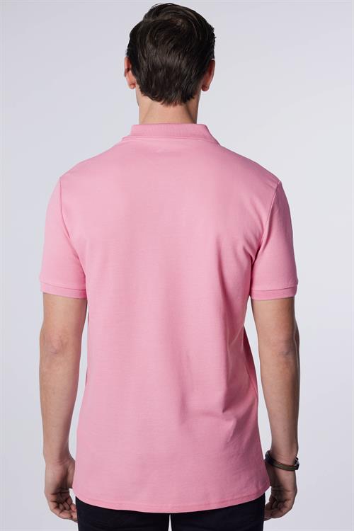 Erkek Slim Fit Dar Kesim %100 Pamuk Düz Pike Lila Polo Yaka Tişört