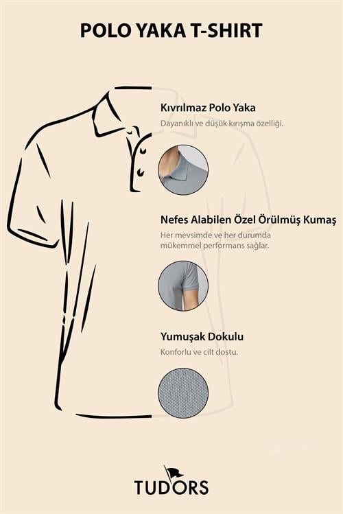 Erkek Slim Fit Dar Kesim %100 Pamuk Düz Pike Gri Polo Yaka Tişört