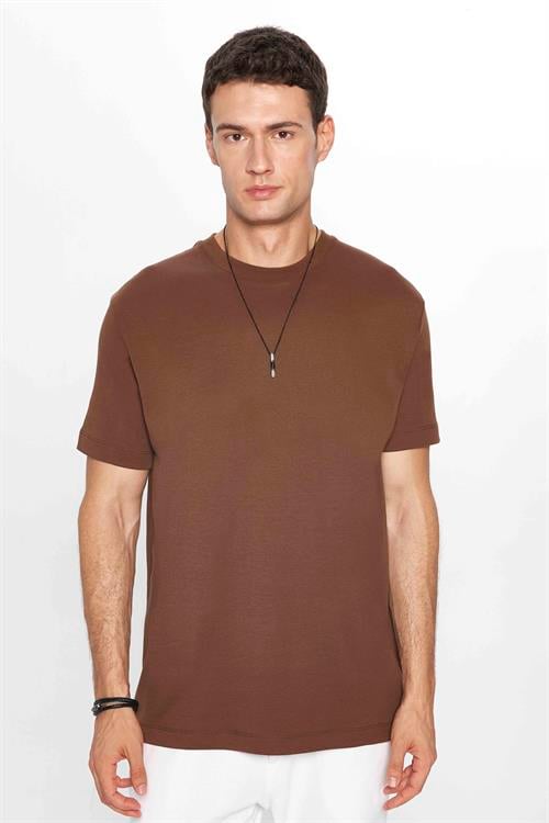 Unisex Relax Fit Rahat Kesim %100 Pamuk Yumuşak Dokulu Hafif Kalın Basic Bisiklet Yaka Taş Tişört