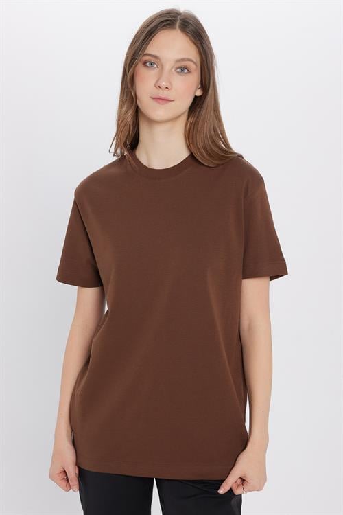 Unisex Relax Fit Rahat Kesim %100 Pamuk Yumuşak Dokulu Hafif Kalın Basic Bisiklet Yaka Taş Tişört