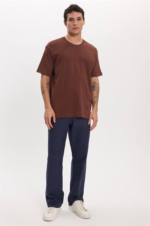 Unisex Relax Fit Rahat Kesim %100 Pamuk Yumuşak Dokulu Hafif Kalın Basic Bisiklet Yaka Taş Tişört