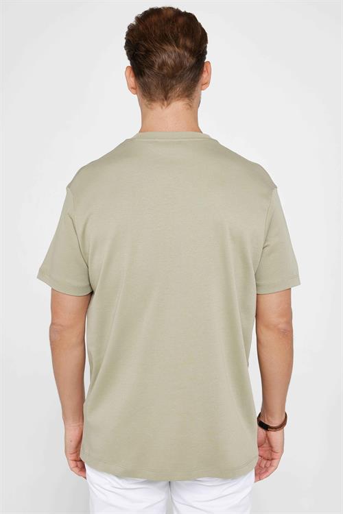 Unisex Relax Fit Rahat Kesim %100 Pamuk Yumuşak Dokulu Hafif Kalın Bisiklet Yaka Kahverengi Tişört