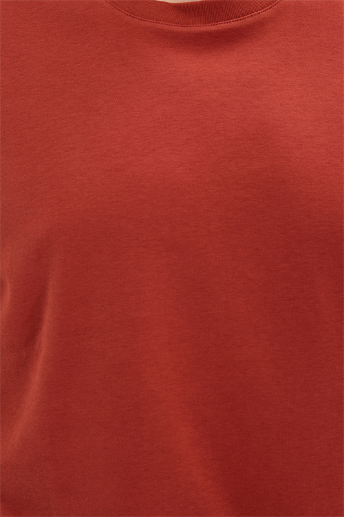 Unisex Relax Fit Rahat Kesim %100 Pamuk Yumuşak Dokulu Hafif Kalın Kiremit Bisiklet Yaka Tişört