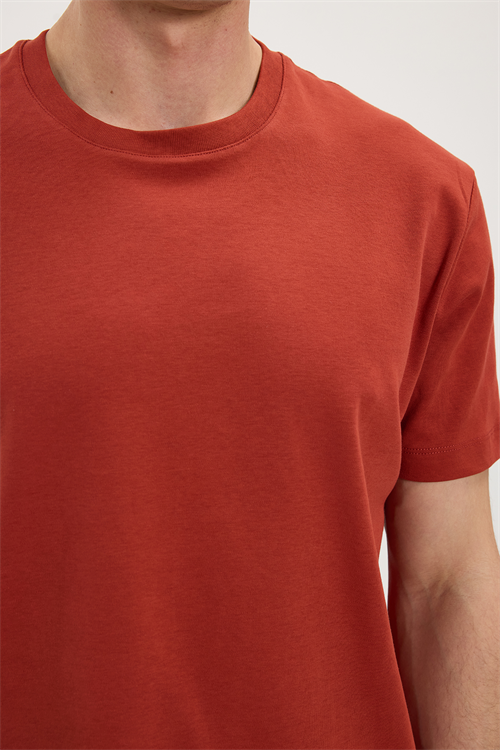 Unisex Relax Fit Rahat Kesim %100 Pamuk Yumuşak Dokulu Hafif Kalın Kiremit Bisiklet Yaka Tişört