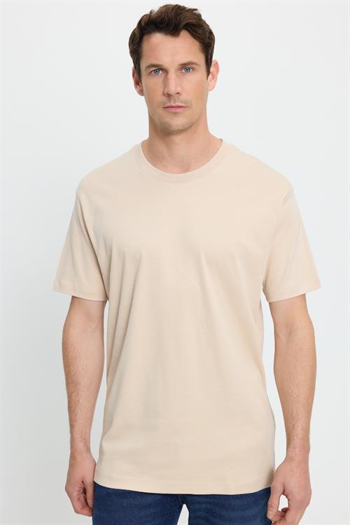 Unisex Relax Fit Rahat Kesim %100 Pamuk Yumuşak Dokulu Hafif Kalın Basic Bisiklet Yaka Taş Tişört