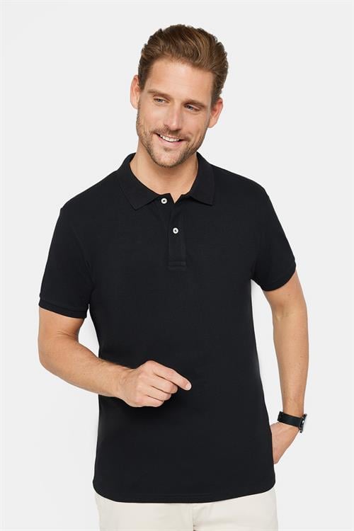 Erkek 5li Paket Siyah-Gri-Beyaz-Haki-Bordo Slim Fit Dar Kesim Pamuklu Düz Pike Polo Yaka Tişört