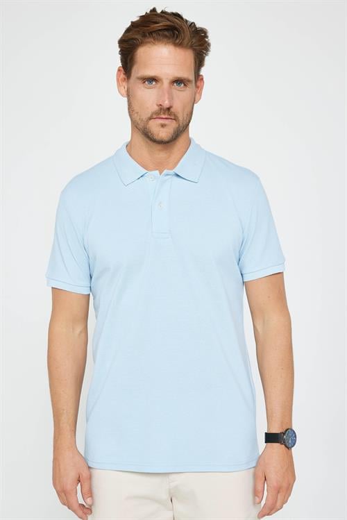 Erkek 5li Paket Bordo-Gri-Lacivert-Beyaz-Mavi Slim Fit Dar Kesim Pamuklu Düz Pike Polo Yaka Tişört